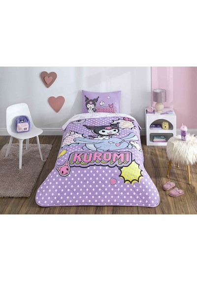 Lisanslı Kuromi Smile Tek Kişilik Yatak Örtüsü Seti 000000001000051962 Çok Renkli