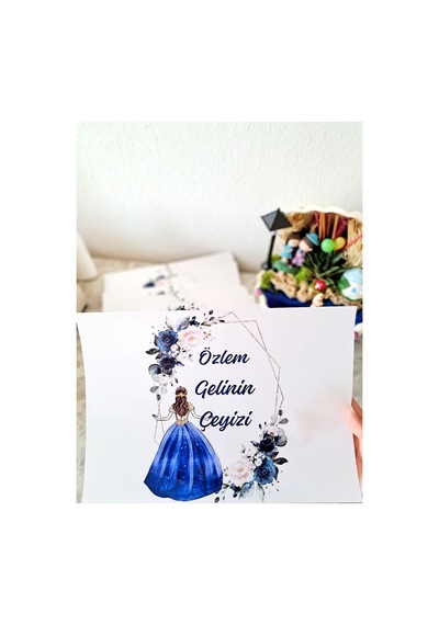 Çeyiz Kolisi Etiketi-a4-21x29 Cm-kişiye Özel Yapışkanlı Etiket/çeyiz Kolisi Etiketi-5 Adet -set 56 Diğer