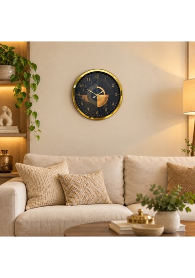 Altın İhtişam 40 X 40 Cm Gold Metal Duvar Saati