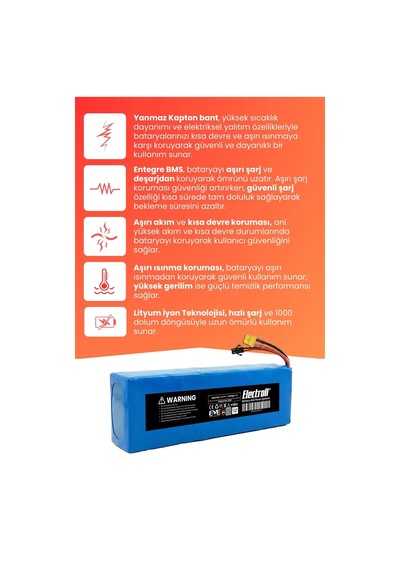 Rks S11 Uyumlu Batarya Yüksek Kapasite 36v 9.600mah Elektrikli Scooter Bataryası Mavi