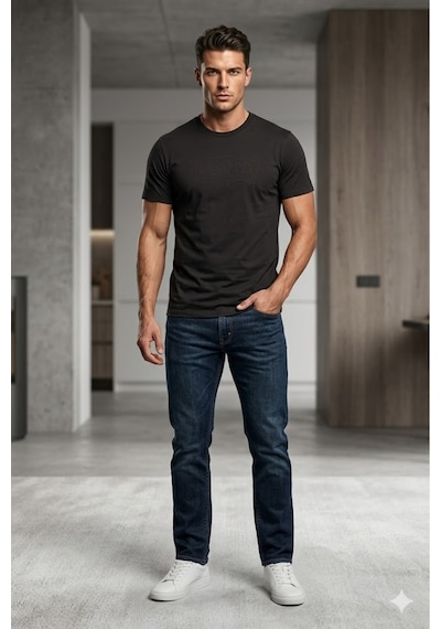 Levi's Erkek Siyah Tshirt Standart Fit Pamuk Açık Siyah