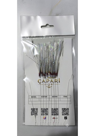Çapari Alemi Palamut Çaparisi 8 İğneli Full Glow Beyaz Palamut-yazılı-kuzu