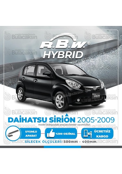 Daihatsu Sirion Ön Silecek Takımı (2005-2009) RBW Hibrit