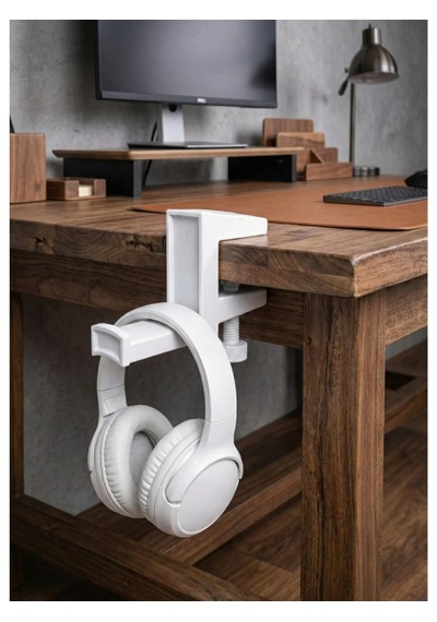 Premium Minimalist Gamer Çok Amaçlı Ayarlanabilir Kulaklık Standı - Beyaz