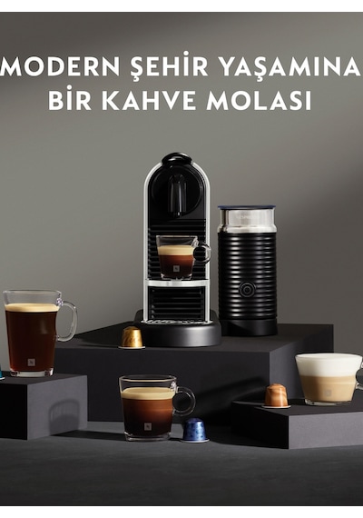 Nespresso D145 Citiz Platinum Kapsül Kahve Makinesi ve Süt Köpürtücü
