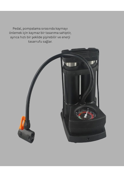 Kaymaz Pedallı Ayaklı Hava Pompası Tüm Supap Uyumlu Cn