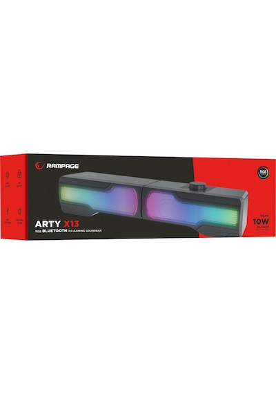 Rampage Arty X13 2.0 Bluetoothlu Rms 3w 2 Rgb Işıklı Multimedia Usb 5v 45db Gaming Oyuncu Speaker