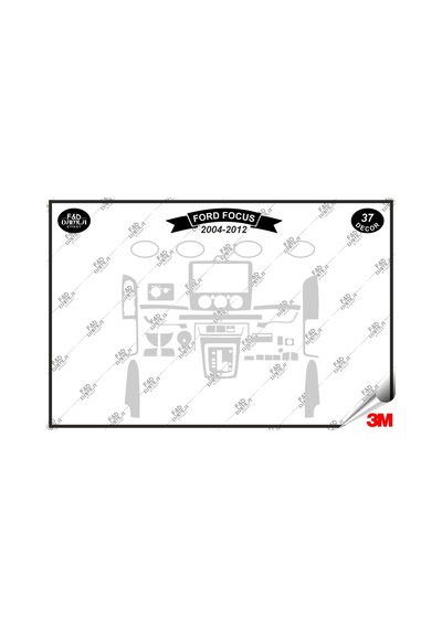 Ford Focus 2004-2012 Torpido Konsol Trim Göğüs Maun Kaplama Set 37 Parça Gümüş