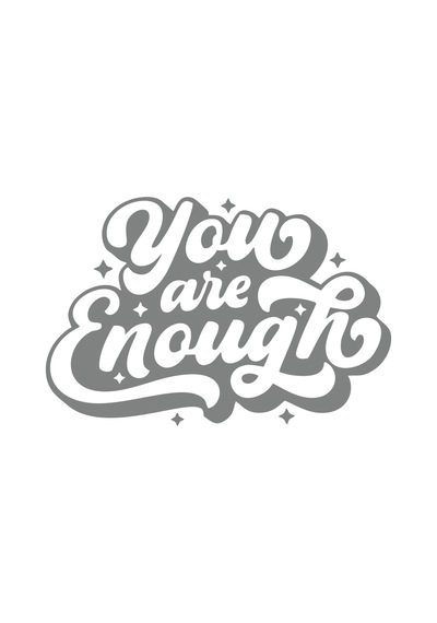 You Are Enough Sticker 17x17 Cm Gri