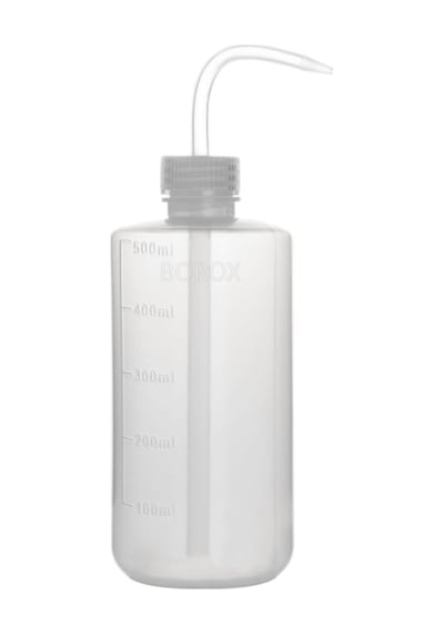 Borox Piset Pe Plastik Uzun Form Şeffaf Renkli Yıkama Şişesi 500 ML