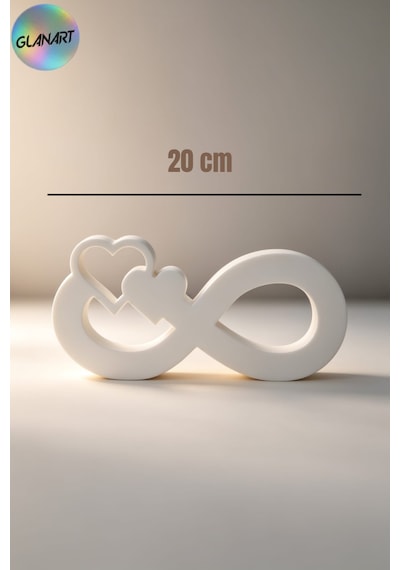 Hediyelik 3 Boyutlu Kalpli Sonsuzluk Masa Üstü Biblo Obje 3d Filamet 1 Adet 04245047