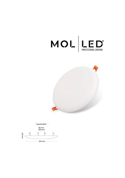 Molled 18w Sıva Altı Ayarlı Led Panel Beyaz Kasa - Mol3612