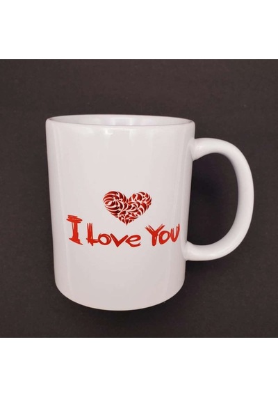 Şık I Love You Baskılı Kupa 8x10 Cm