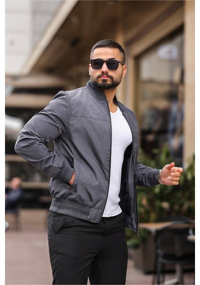Erkek Bomber Ceket K Gri Bndk