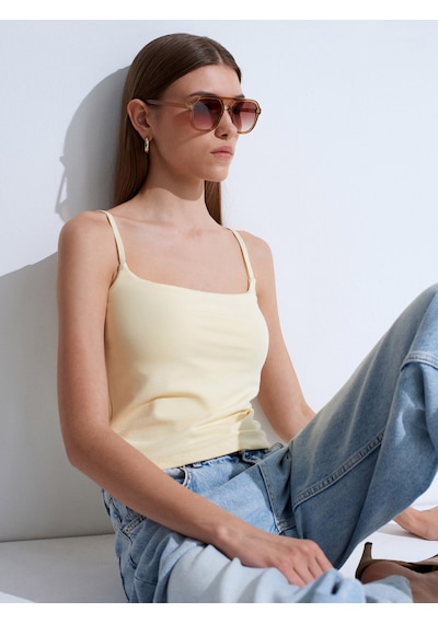 Dilvin 21200 Bra-free Askılı Top-açık Sarı