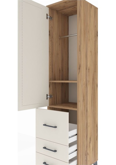 Hyperion Dolap 2 Raflı 3 Çekmeceli Tek Askılı 44x44x195 Çam-aytaşı Atlas Çam