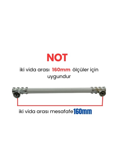 4 Adet Halka Boru Çizgili Kroma Beyaz Metal Mobilya Kulpu 160mm Beyaz - Krom
