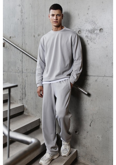 Taş Yüzeyi Dokulu Oversize Erkek Eşofman Takım - 85275 Taş Rengi