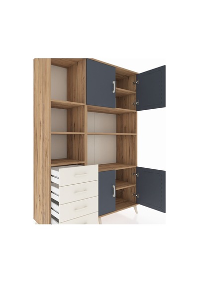 Hyperion Dolap 8 Raflı 4 Çekmeceli 4 Kapaklı 132x44x195 Çam-antrasit/aytaşı Antrasıt/aytası - Atlas Çam Hyperion Dolap 8 Raflı 4 Çekmeceli 4 Kapaklı 132x44x195 Çam-antrasit/aytaşı Antrasıt/aytası - Atlas Çam