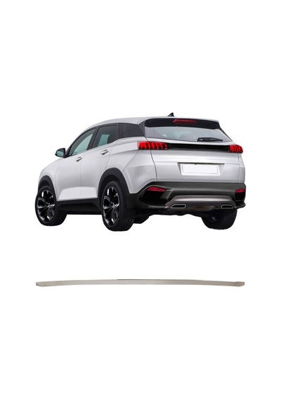 Peugeot 3008 Uyumlu 2016 Ve Üzeri Krom Bagaj Alt Çıtası Paslanmaz Çelik