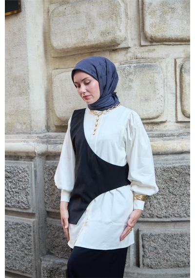 Silk Home Monogram Pamuk İpek Eşarp 130001-18 Morcivert