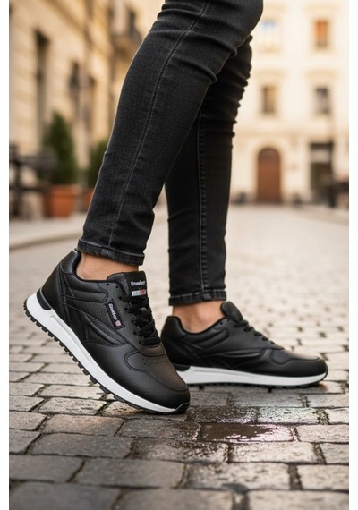 Enoch Erkek Baklava Desenli Tırtıklı Tabanlı Retro Stil Günlük Spor Ayakkabı Sneaker Siyah - Beyaz Enoch Erkek Baklava Desenli Tırtıklı Tabanlı Retro Stil Günlük Spor Ayakkabı Sneaker Siyah - Beyaz
