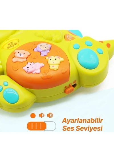 Vardem Eğitici İnteraktif Müzikli Ve Işıklı Dinozor Bebek Oyuncağı Hayvan Sesli Piyano