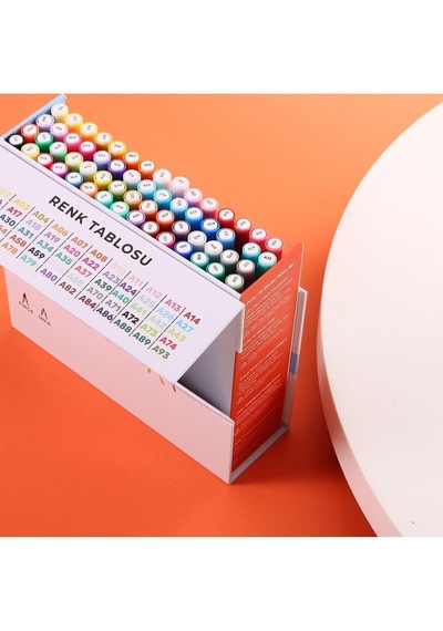 Platube 60'li Brush Pen Çift Taraf Marker Kalem Seti Bullet Jurnal Mandala Eskiz Boyama Seti