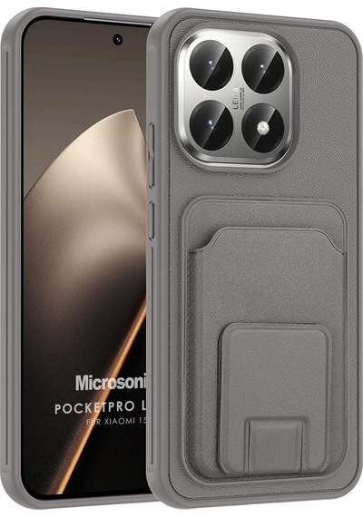 Microsonic Xiaomi 15t Kılıf Pocketpro Litchi Gri -
