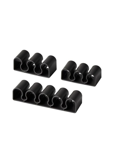 Ikea Kalkstuff Kablo Tutucu, Koyu Gri, 3'lü Set