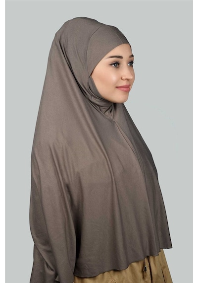 Altobeh Hazır Türban Peçeli Pratik Eşarp Tesettür Nikaplı Hijab - Namaz Örtüsü Sufle 3xl - Koyu Vizon Koyu Vizon