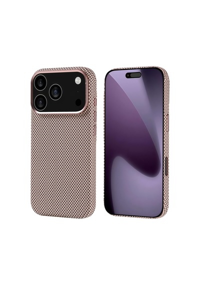 Apple iPhone Uyumlu 17 Pro Kılıf Karbon Görünümlü İnce Hafif Esnek Yapılı Şık Sert Silikon Kapak Ryc/nekst Gold