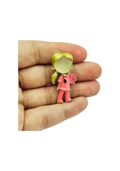 Şık Hemşire Figürlü Broş Pembe