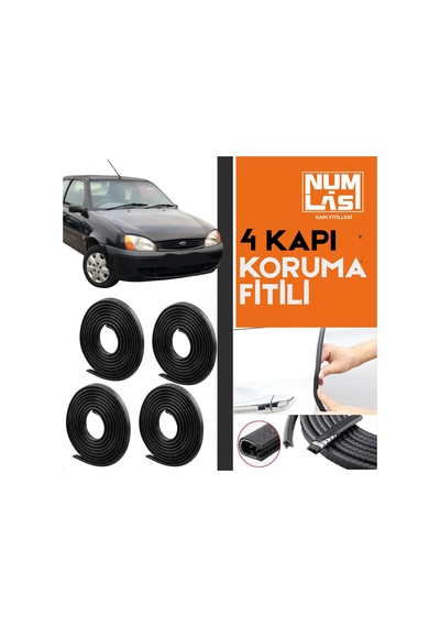 Ford Fiesta 1995-2002 4 Kapı Koruma Fitili Siyah Renk Numlas-a Kalite-nm2490