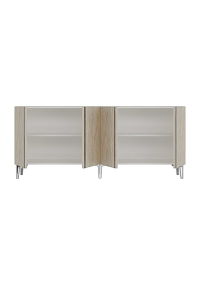 Ka1898bts - Anka Konsol, Tv Stand, Tv Sehpası Ve Tv Ünitesi Beyaz - Traverten - Sılver 180cm