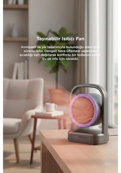 Torima HT-100 Sessiz Hızlı Isıtma Mini Isıtıcı Siyah