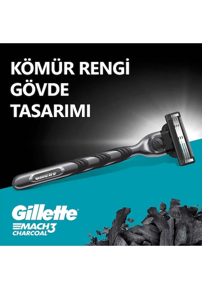 Gillette Mach3 Charcoal 2Up & Charcoal Series Jel 200ML + Çanta