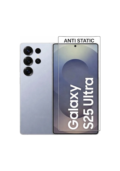 Samsung Uyumlu S25 Ultra Anti Statik Ekran Koruyucu Toz Tutmayan Kırılmaz Cam