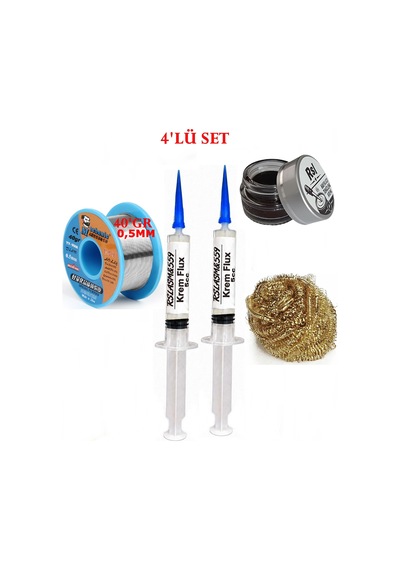 Lehimleme Seti 40 G 0,5 Mm Lehim Teli Flux Lehim Toplama Havya Uc Temizleyici Seti Tk314