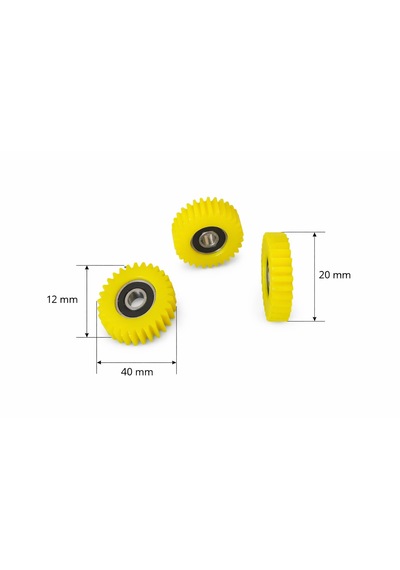 Fat Bike Plastik Dişli Rulmanlı 3 Lü Set 30 T Açık Sarı