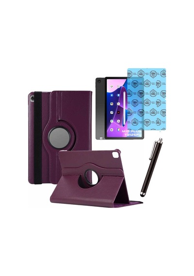 Lenovo Tab M10 Plus Tb 125fu 3 Nesil Uyumlu Kılıf Ekran Koruyucu Ve Kalem Set Dönerli Kılıf