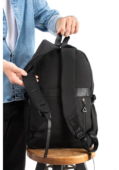 Ventis Qualty Okul Çantası Su Geçirmez Klinkır Kumaş Unisex Sırt Çantası Model 7d Siyah