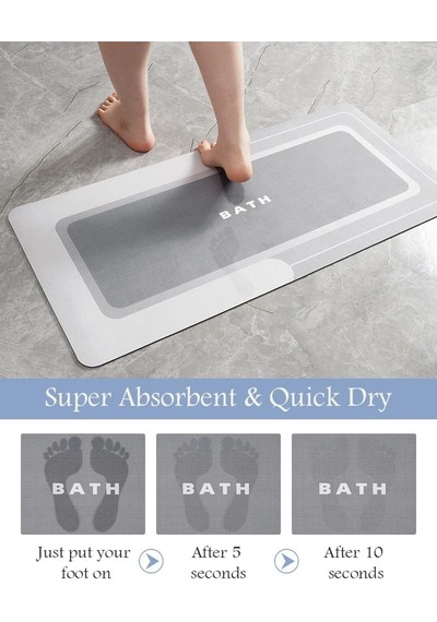 Banyo Paspası - Kaymaz Süper Emici Lekeye Dayanıklı Hızlı Kuruyan İnce Banyo Halısı - Küvet Vanity İçin Zemi Diğer