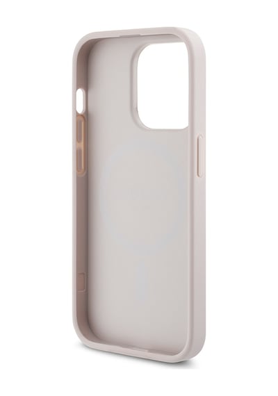 Apple Uyumlu iPhone 14 Pro Max Kılıf Guess Lisanslı Magsafe Şarj Özellikli 4g Desen Yazı Logolu Kapak Pembe