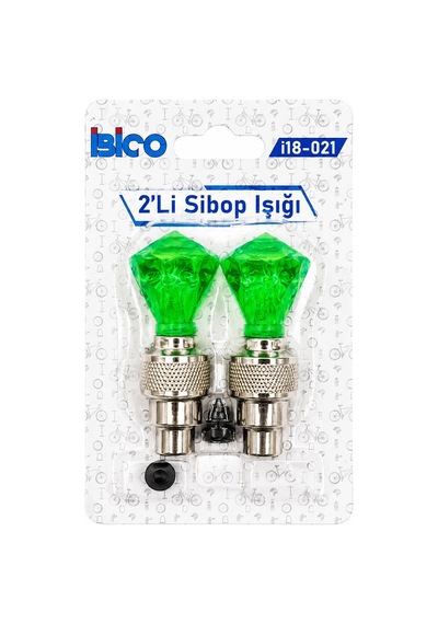 2pcs Yeşil Elmas Kesim Prizma Model Sibop Işık Pilli Bisiklet - Motor - Araç Hareket Sensörlü İ18-021 5705