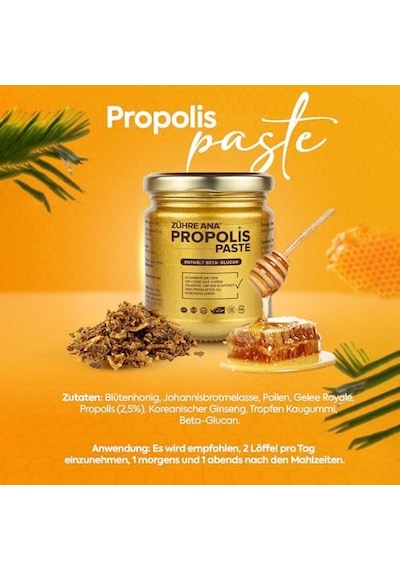Zühre Ana Propolis Macunu - Beta Glukan Ve Ginseng Katkılı Hologramlı Ürün 240 G