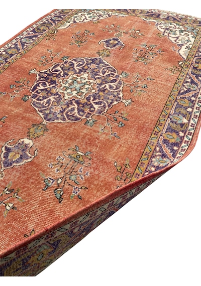 El Dokuma Vintage Retro 5 M2 Halı 170x285 Kiremit Eskitme Halı Kiremit