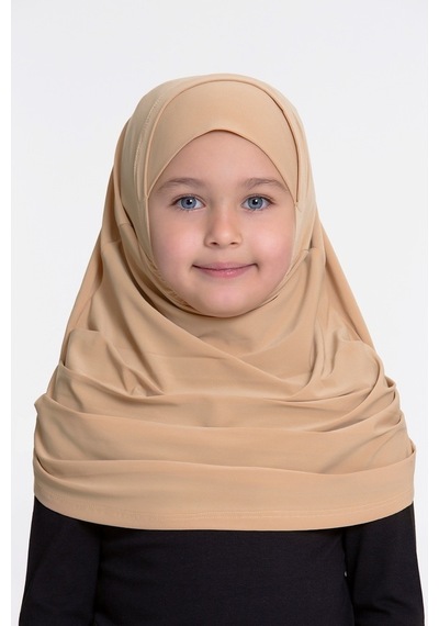 Hürrem Bone Sütlü Kahve Pratik Hazır Geçmeli Çocuk Tesettür Bone Sandy Kumaş Çok Renkli