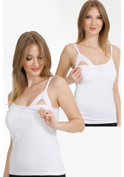 Parlingerie 2li Hamile Emzirme Atleti Beyaz-beyaz Beyaz - Beyaz