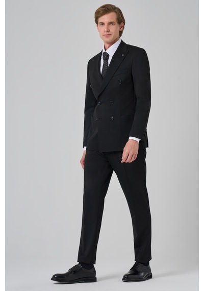 Morven Erkek Siyah Poliviskon Trend Düz Desen Slim Fit Sivri Yaka Kruvaze Takım Elbise 26ms001009001 Siyah Morven Erkek Siyah Poliviskon Trend Düz Desen Slim Fit Sivri Yaka Kruvaze Takım Elbise 26ms001009001 Siyah